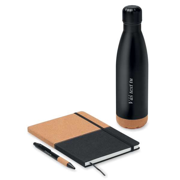 Udržateľná darčeková sada "ECO Black" s textom podľa vášho výberu