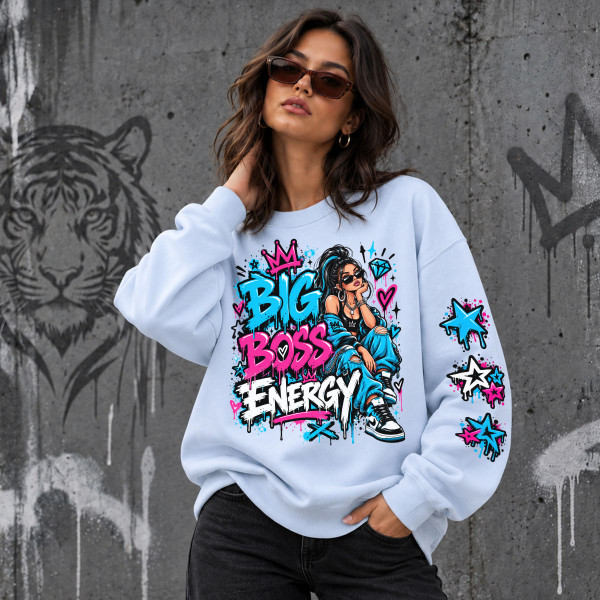Unisex pastelová mikina "Big Boss Energy"