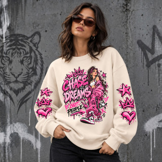 Unisex pastelová mikina "Chase dreams, not people"