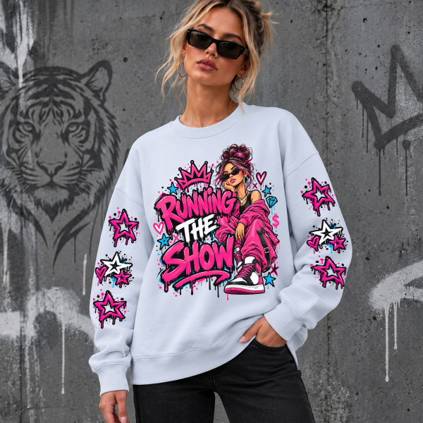 Unisex pastelová mikina "Running the Show"
