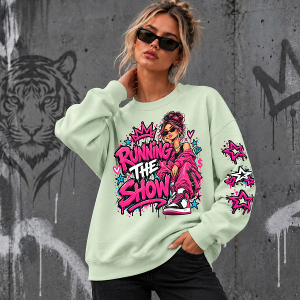 Unisex pastelová mikina "Running the Show"