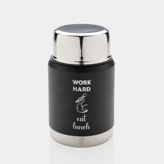 Vákuová termoska na jedlo s lyžičkou "Work hard. Eat lunch."