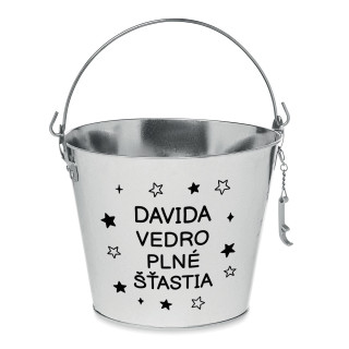 Vedro "Vedro plné šťastia" s vaším zvoleným menom Vedro "Vedro plné šťastia" s vaším zvoleným menom