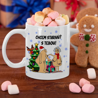 Vianočný hrnček "Chcem s tebou zostarnúť" Vianočný hrnček "Chcem s tebou zostarnúť"