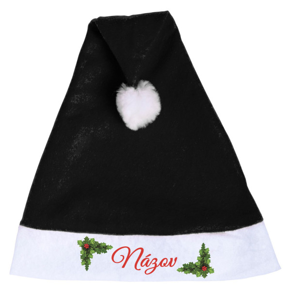 Vianočná čiapka s vami vybraným menom (čierna)