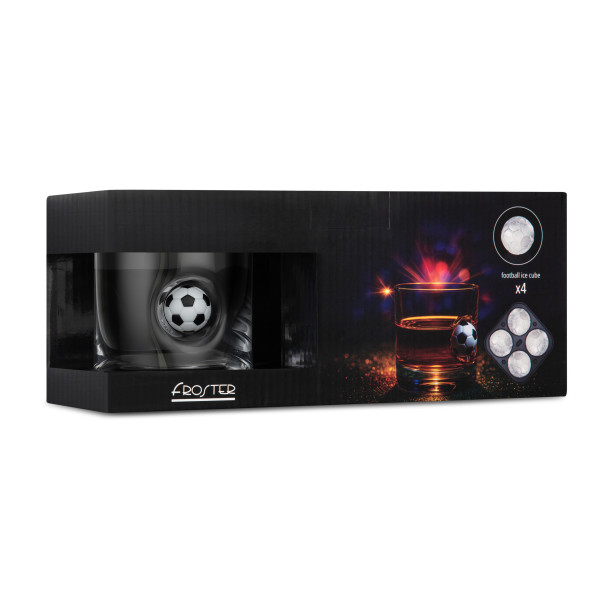 Súprava pre fanúšikov whisky a futbalu: poháre a formy na ľad