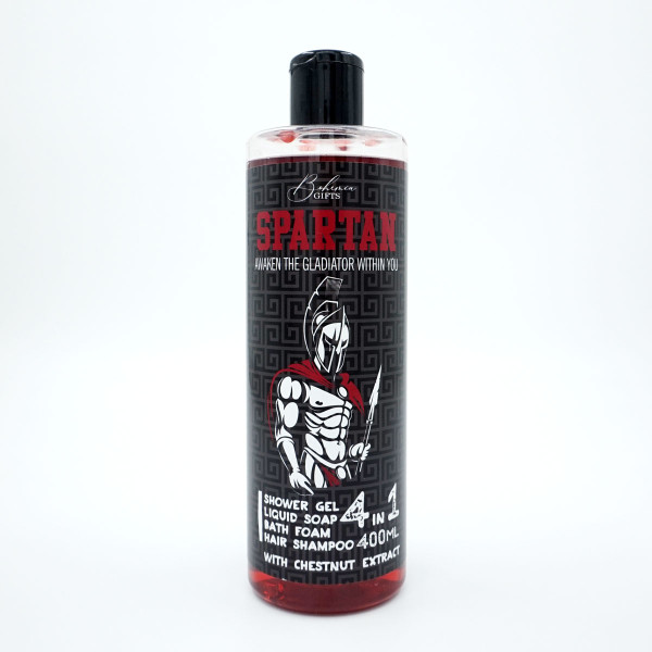 Pánsky sprchový gél, šampón, pena a mydlo 4v1 "Spartan" (400ml) Pánsky sprchový gél, šampón, pena a mydlo 4v1 "Spartan" (400ml)