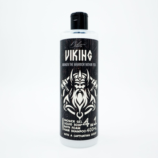 Pánsky sprchový gél, šampón, pena a mydlo 4v1 "Viking" (400ml) Pánsky sprchový gél, šampón, pena a mydlo 4v1 "Viking" (400ml)