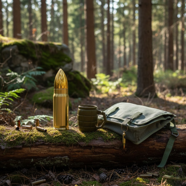 Darčeková sada s vojenskou tematikou "Guľka a granát"