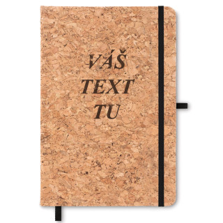 Zápisník s korkovým obalom s vami vybraným textom (A5)